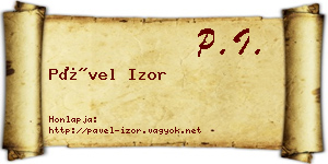 Pável Izor névjegykártya